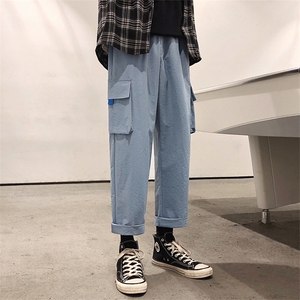 加绒百搭宽松2021港风九分裤运动休闲工装裤 5106-P30加绒批35图片
