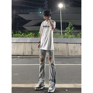 美式高街ins小众破洞牛仔裤货号K751P60图片