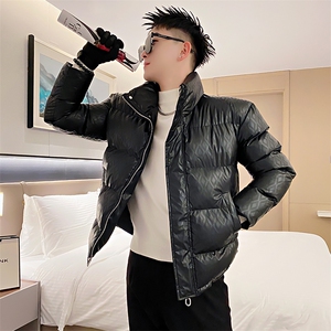 AY62/P138控178/冬季社会小伙高级设计师百搭潮流棉服外套男黑首1图片