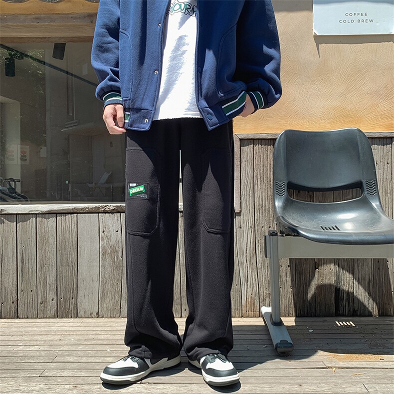 22秋新款宽松港风运动束脚百搭情侣长裤B266-X830-P60,男装休闲裤,星座B257-1