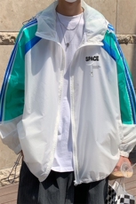 港风夏季潮流宽松撞色连帽外套防晒服男F6601P55控68，男装防晒衣，电商A268A