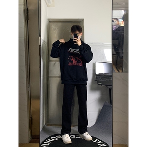 自家图，cleanfit纯黑色牛仔裤男秋冬显瘦显腿长裤子KZA35-P53图片