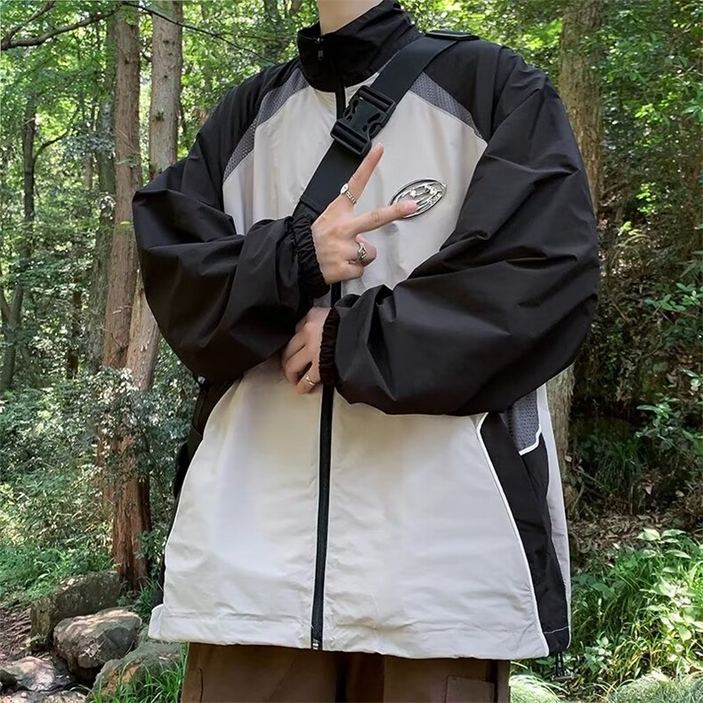 夏季防晒衣男韩版潮流拼色百搭2023新款ins宽松帅气外套W4907-P45,男装防晒衣,星座412-3