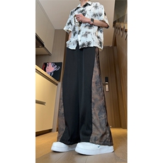 现货侧面褶皱拼接设计感风垂感冰丝休闲裤K801-P50控78，男装休闲裤，星座205-5