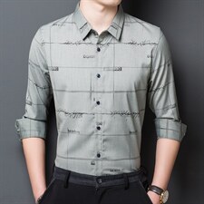 CA2113钱塘2020-2春秋季时尚休闲简约百搭中青年男士衬衣P59，男装衬衫，钱塘207-2
