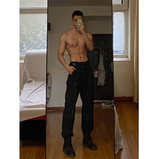 自家图，配马丁靴的裤子男款秋冬漆点牛仔裤-KZA36-P55，男装牛仔裤，星座1007（原301D）