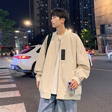 JK751P68港风二开宽松棒球服夹克百搭落肩简约上衣外套，男装夹克，星座1204-3