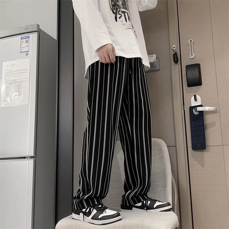 男春季潮流时尚休闲长裤冰丝条纹裤A35P32,男装休闲裤,星座1116-2