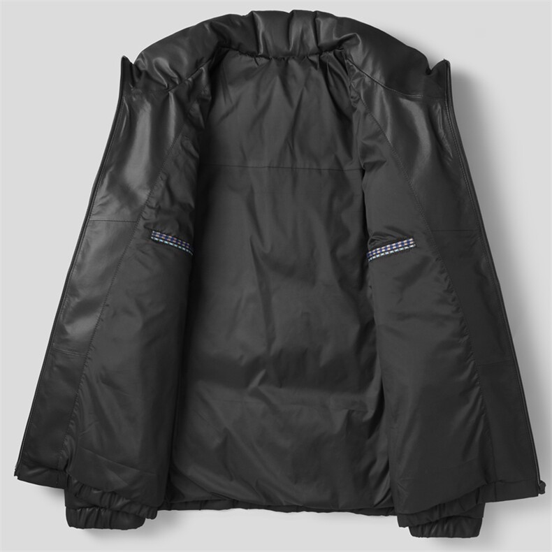 秋冬新款真皮羽绒服男绵羊皮鹅绒皮夹克加厚外套韩版皮衣P480,男装夹克,电商B360A（原721A）
