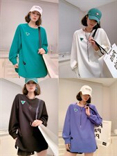 贴标彩色卫衣，女装卫衣/绒衫，可纳奇