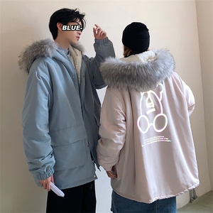 情侣装冬装 小熊反光羊羔毛情侣棉衣外套毛领棉服 G902 P128 男图片