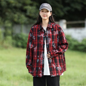 25年春季格子衬衫长袖大码宽松落肩现货DS-C323-1-2370-特批35图片