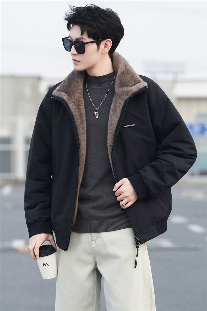 M-3XLB3539899P178黑2025新款男士冬季双面可穿座山雕棉服男,男装棉衣,电商B353