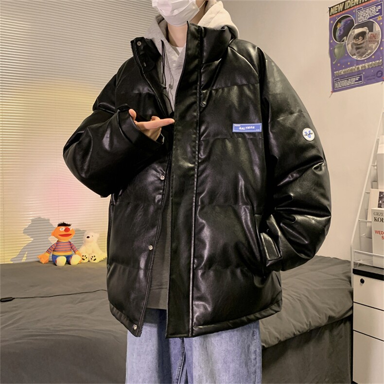 主推差价足纯色皮面包服PU皮棉衣加厚保暖外套XZ1213-MY16-P110,男装棉衣,星座1213
