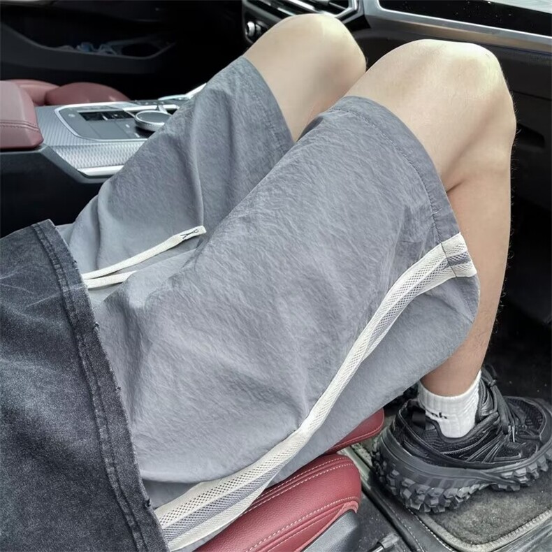 速干短裤男夏季薄款裤子条纹拼接宽松休闲运动五分裤D22,男装牛仔裤,星座1116A-1（原606A）