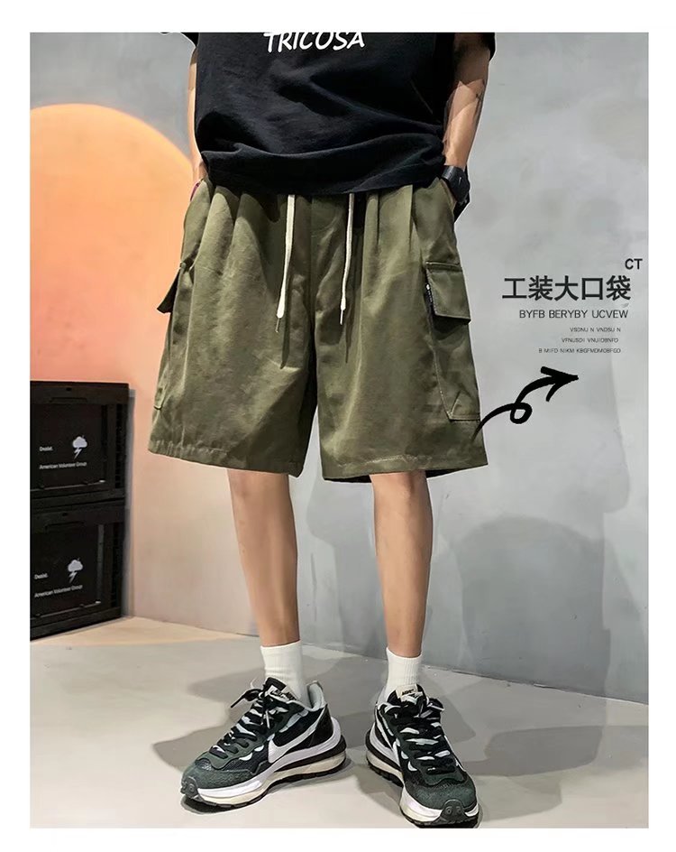夏季百搭宽松休闲裤男高街工装短裤五分裤DK512/P32,男装牛仔裤,电商D202-1