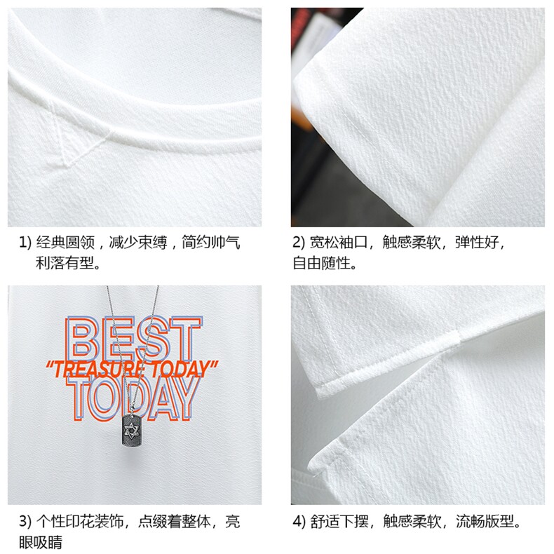 Q11181-P30春夏季七分袖t恤男大码五分袖男短袖中袖展架,男装T恤,电商A040A
