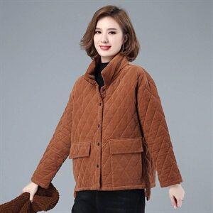 时尚新款灯芯绒加棉外套 保暖显瘦短款棉服 冬季必备女装棉衣图片