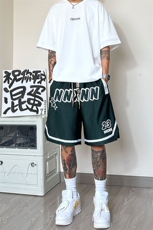 欧美发泡短裤男夏季美式五分裤潮牌运动裤男DK13P45，男装牛仔裤，星座417-3