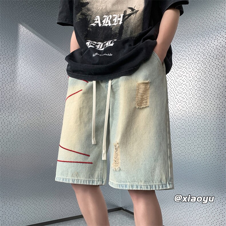XZ616 夏季新款破洞牛仔短裤 TY843 P45控58图片