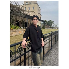 假两件2025夏季新款潮牌男短袖上衣时尚休闲宽松百搭圆领男士T恤，男装T恤，星座506A