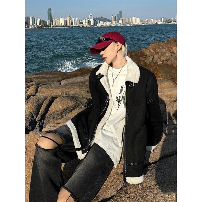 现货-港风2025冬装新款皮毛一体加厚保棉衣218-7-M102-P125-控158,男装棉衣,星座218-7