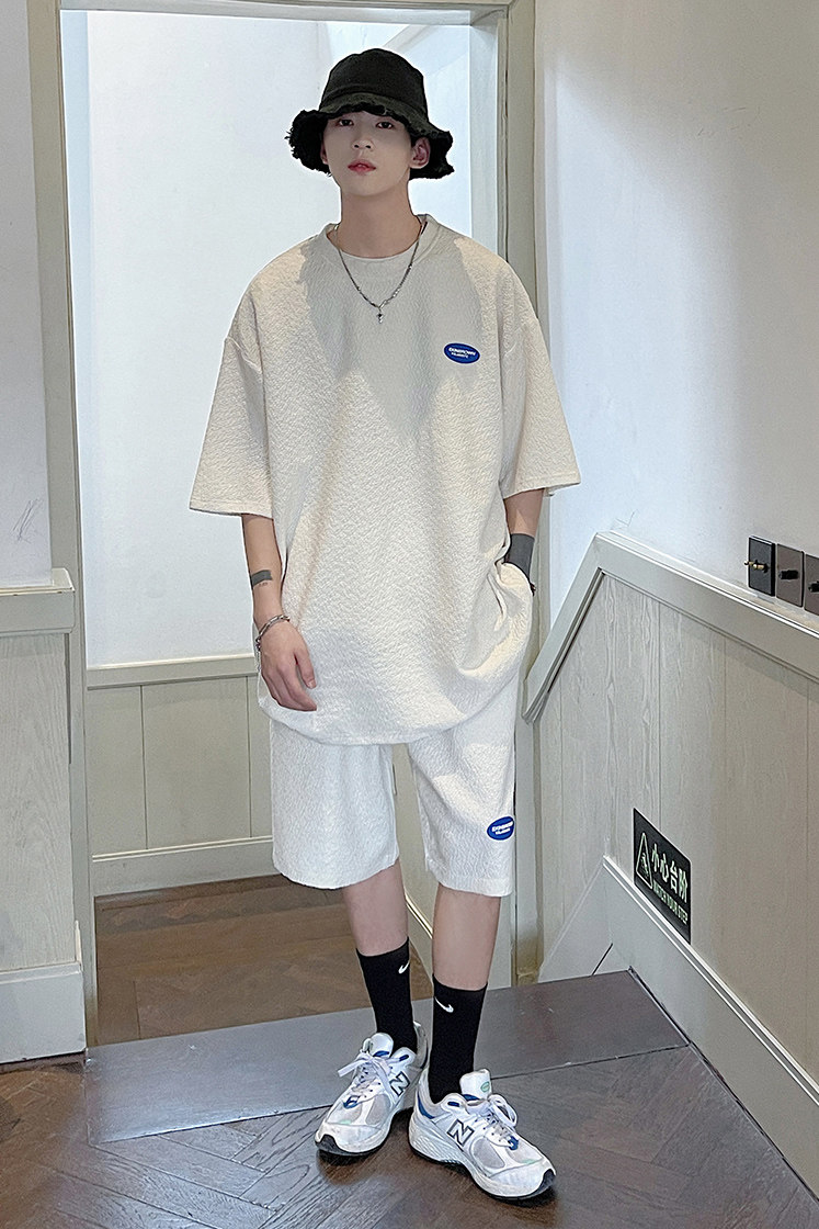 冰丝短袖T袖男DT8774P35短裤男DK8775P40大码休闲套装TZ8776P75控,男装休闲套装,星座227-7