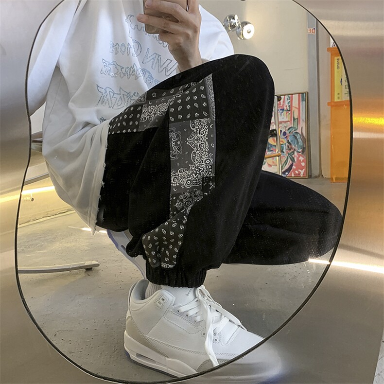 2025春季直筒运动裤腰果花卫裤宽松休闲裤男女A125-DK912-P45，男装休闲裤，电商A125