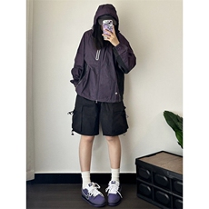 FS421HH-P50紫色防晒衣男夏季连帽冲锋衣外套山系户外钓鱼登山服，男装夹克，星座1007（原301D）