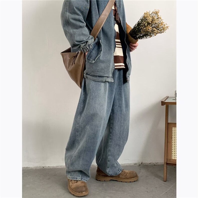 美式黑色牛仔裤男生穿搭高级感ootd裤子K8812-P45,男装休闲裤,星座1109-3