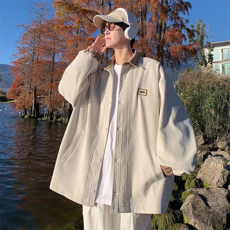 灯芯绒外套男春新款宽松休闲上衣美式复古高街潮牌夹克JK130P53,男装夹克,星座1013-5