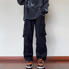 春秋季美式高街工装裤男日系ins潮牌直筒宽松阔腿裤K5047-P42，男装休闲裤，星座512-2