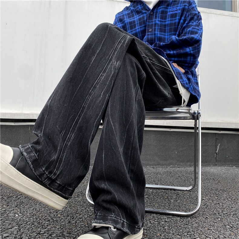 2024春季新款美式高街复古水洗微喇牛仔裤B315-K24008-p60控78,男装牛仔裤,电商B315