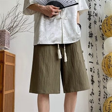 2024夏季薄款新中式盘扣休闲短裤男美式潮牌百搭五分裤K7846-P33，男装休闲裤，星座512-3
