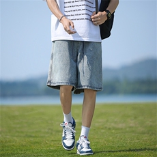 牛仔短裤男士韩版潮流做旧痞帅百搭2024夏季ins五分裤RK1886-P36，男装牛仔裤，星座412-3