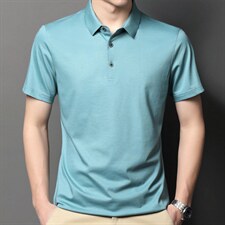 短袖T恤上衣POLO衫2023夏季新款中年男士翻领纯色商务休闲打底T恤，男装T恤，电商B212（原钱塘6029）