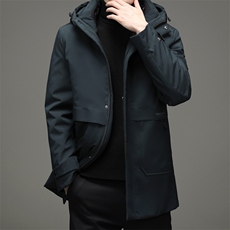 2023冬季新款羽绒服男可脱卸帽纯色休闲90白鸭绒外套HB9903-P300，男装羽绒服，电商B212（原钱塘6029）