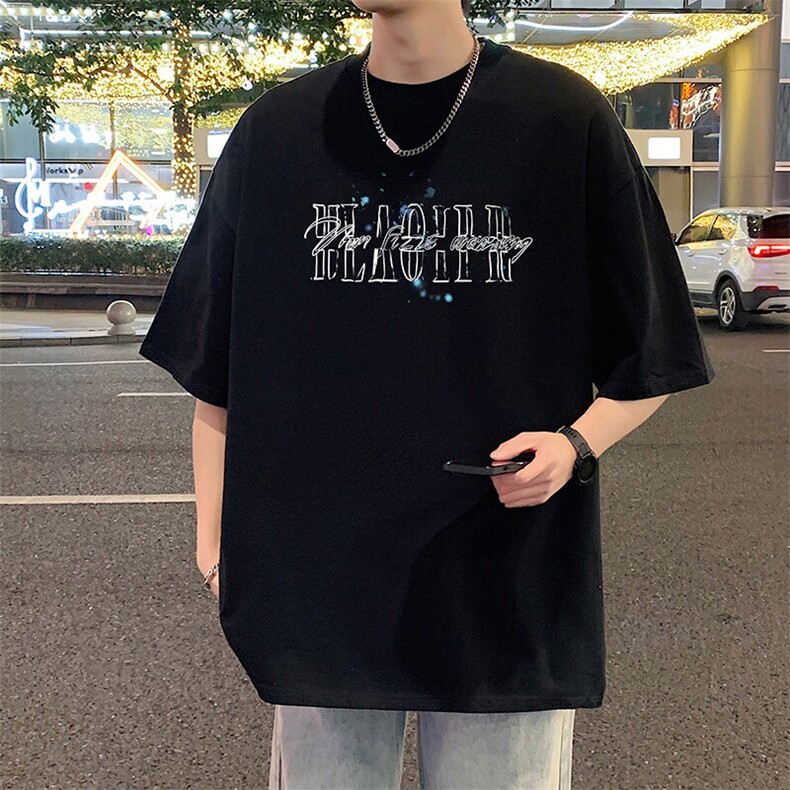 卡通印花短袖t恤男生夏季薄款纯棉重磅情侣体恤衫美式半袖上衣服,男装T恤,星座304A-1