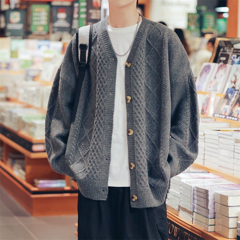 2023麻花针织纽扣毛衣开衫A169MK2302P65控88，男装针织衫/毛衣，电商A169