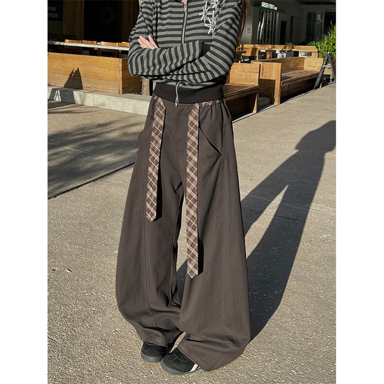 2026春季新款腰带设计感西裤男大码阔腿弯刀裤K24060特P48控88，男装西裤，电商A001