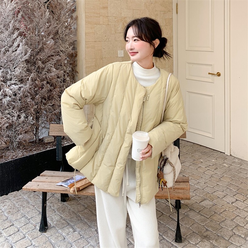 韩版圆领真毛领系带收腰羽绒服2C067-971-P298-K399,女装羽绒服,茵姿媚