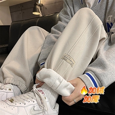 特批P40无差价薄款改加绒冬宽松休闲运动卫裤男束脚裤K1049J加绒，男装休闲裤，电商A001