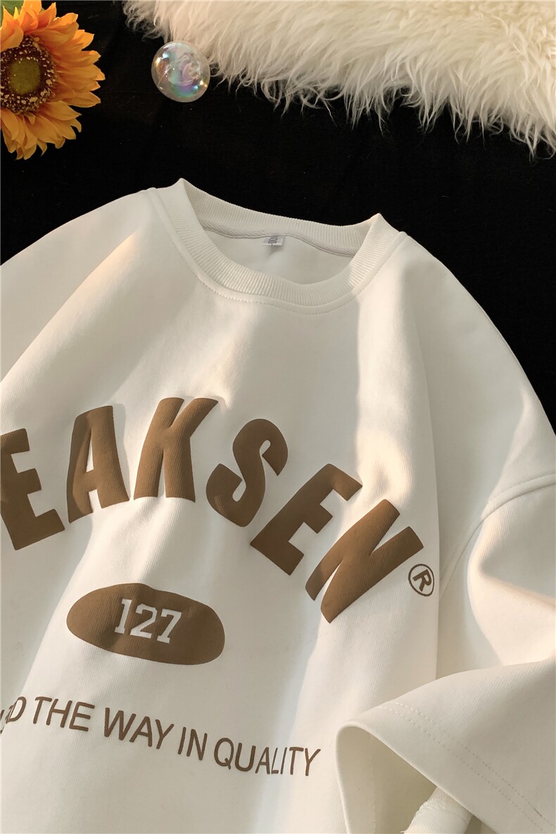 美式复古夏季新款字母印花短袖青少年上衣JK23209-p35控48,男装T恤,星座605(原A050)