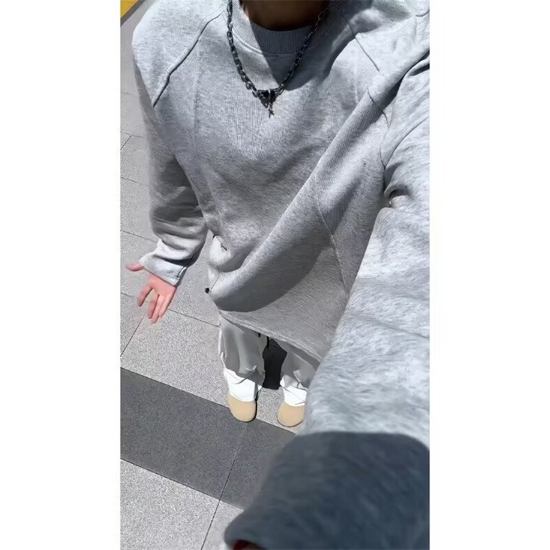 XX31-P35圆领丝光棉长袖T恤女春季2025新款内搭上衣,男装T恤,电商B323A