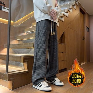 羊羔绒裤子男冬季加绒加厚休闲裤青直筒卫裤K25102*P45控79图片