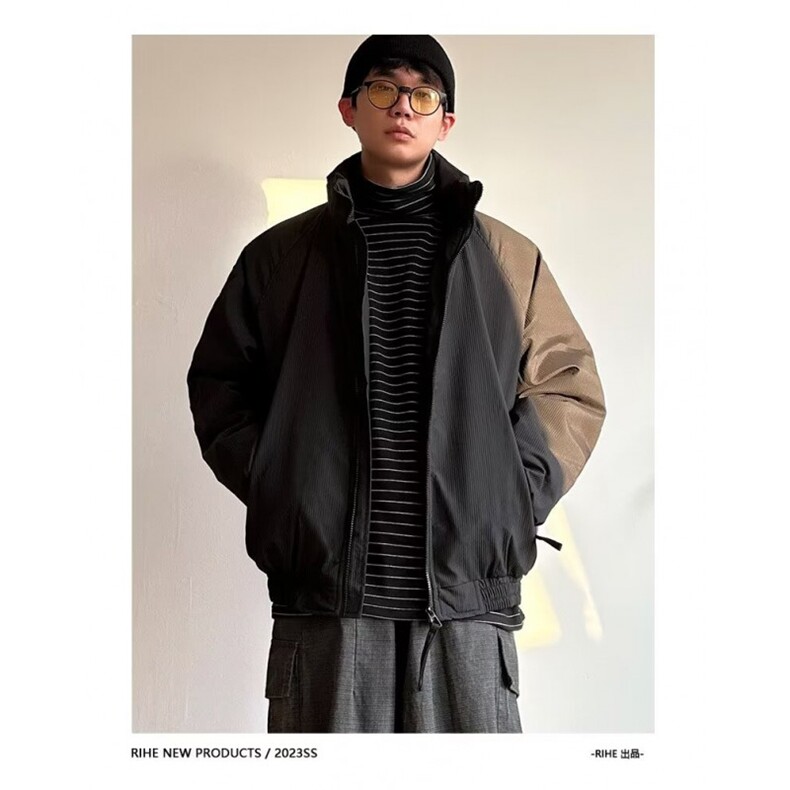 加绒加厚冬男立领棉衣灯芯绒保暖棉袄面包服外套MY9050P75,男装棉衣,星座1013-1