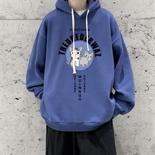 WY2160-P35纯棉连帽卫衣男大码运动帽衫宽松薄外套男，男装卫衣，电商A040