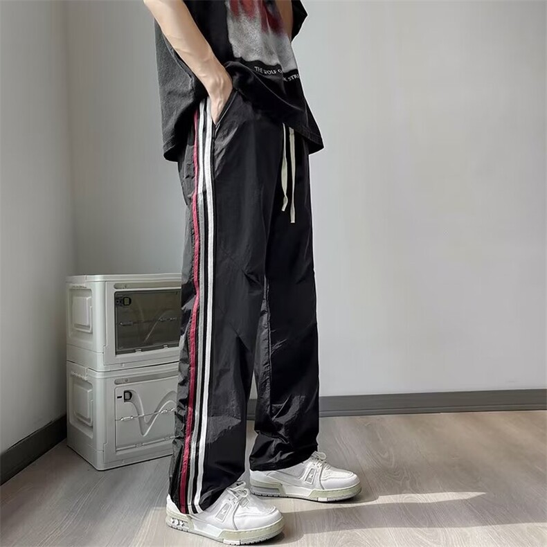 美式复古侧边条纹工装裤男女同款KM668P36,男装工装外套,星座1116-2