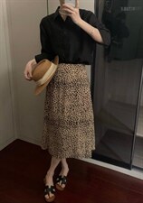 气质豹纹半裙，女装半身裙，Fueeh(4F)