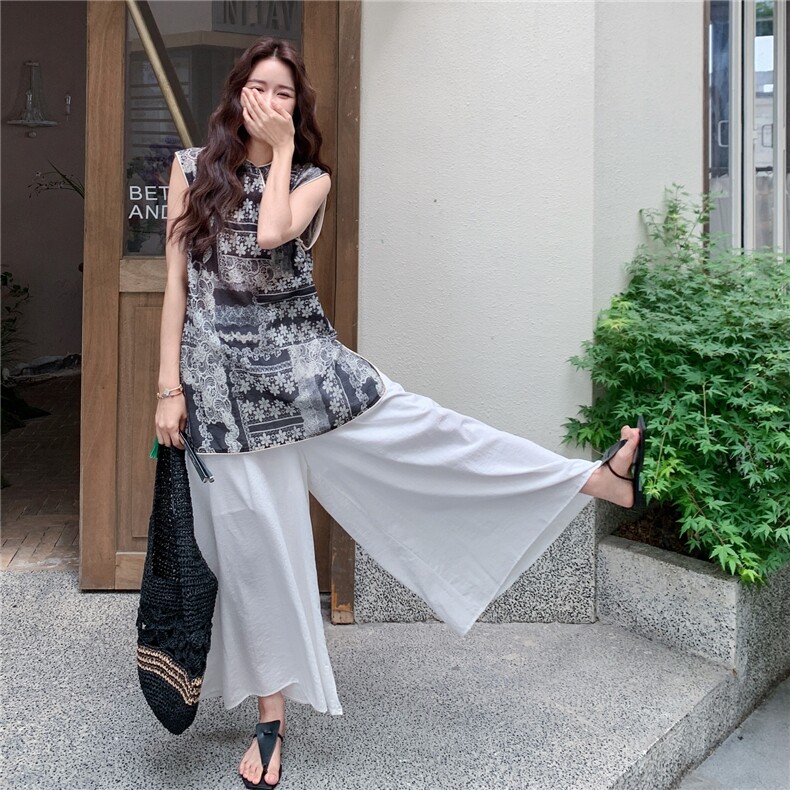 现货复古风花色上衣+裙裤轻风两件套2C275-5553-P165K238,女装套装/套裙,2C275